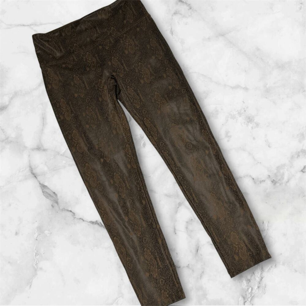 21 Saints Brown Snake Print Faux Leather Leggings Women’s Size Medium - Picture 2 of 10
